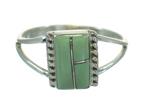 Sterling Silver Turquoise Inlay Southwestern Jewelry Ring Size 6-1/2 AX86491